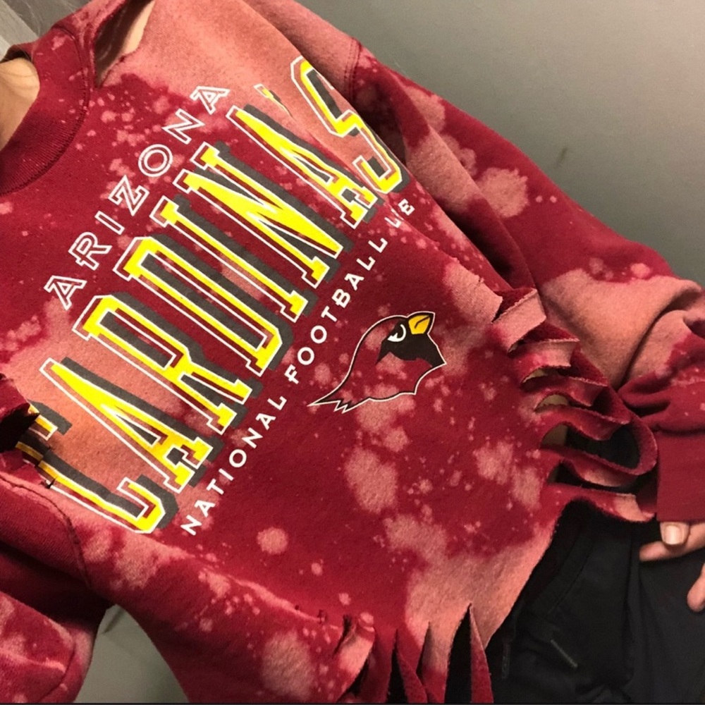 Arizona Cardinals Vintage Acid Wash Crewneck Crop